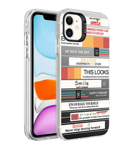 Apple iPhone 11 Kılıf Desenli Zore Silver Sert Kılıf Mottolar