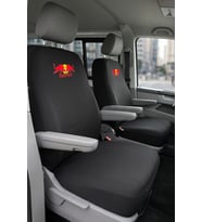 Volkswagen Transporter 4+1 - Siyah Penye Oto Koltuk Kılıfı - RED BULL Baskılı