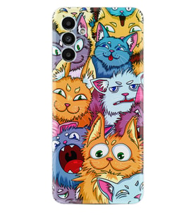 Samsung A23 A31 A32 A50 A51 A52 A53 A70 Kılıf Desenli Silikon Kediler 1723