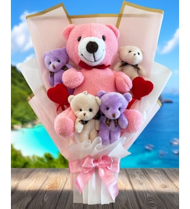 Sevgiliye Hediye Peluş Ayıcık Buketi - Premium Hediye - Ayıcıklı Buket - Yil Donumu - Romantik - Kiz