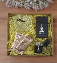 BK Gift Kişiye Özel İsimli DTF Baba Temalı Cam Kahve Fincanı & Türk Kahvesi & Sigara Kutusu & Çakmak Hediye Seti-1, Babaya Hediye, Babalar Günü Hediyeleri