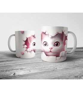 Pixxa Kedi Cat Optik İllüzyonlu Kupa Bardak Model 9
