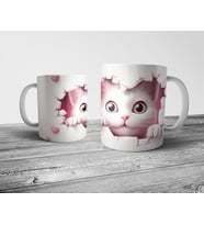 Pixxa Kedi Cat Optik İllüzyonlu Kupa Bardak Model 9