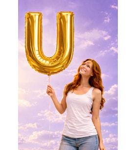 1 MT Gold Harf Balon Helyumsuz Paketli Kargo Gönderimi