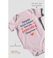 Anneanneye Özel Kısa Kollu Bebek Body %100 Pamuk