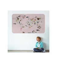 Eğitici Dünya Haritası Dünya Atlası Çocuk Ve Bebek Odası Duvar Sticker-3795-85x130
