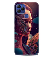 GM 21 Pro Kılıf HD Resim Baskılı Kelebek Kadın StKd -075