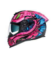 Motosiklet Kaskı Nexx Sx100R Abisal Pembe Mavi Kask Motosiklet Kaskı