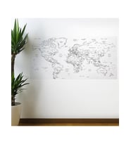 Yazılabilir Dünya Haritası Manyetik Duvar Stickerı 110 x 56 cm (5343)