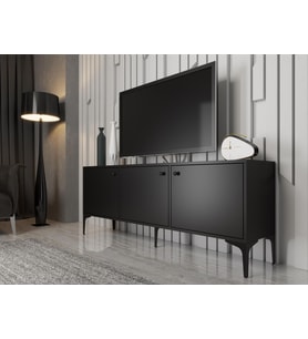 Wood'n Love Bello 160 Cm Metal Ayaklı Tv Ünitesi - Konsol - Siyah / Siyah