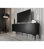 Wood'n Love Bello 160 Cm Metal Ayaklı Tv Ünitesi - Konsol - Siyah / Siyah