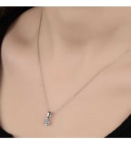 Swarovski Taşlı Gümüş Tektaş Bayan Kolye