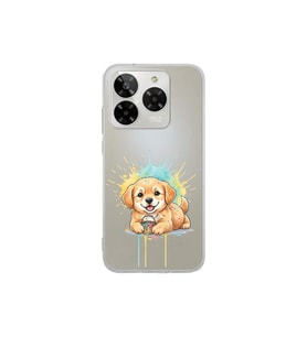 General Mobile ERA 50 ile Uyumlu Splash Köpek Tasarımlı Şeffaf Silikon Kılıf