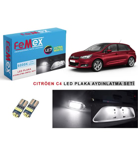 CITROEN C4 Plaka Aydınlatma Ampul Seti FEMEX Parlak Beyaz