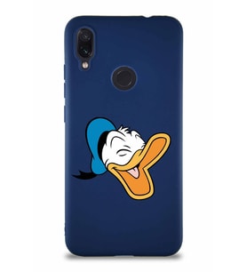 Xiaomi Redmi Note 7 Pro Soft Premier Kapak Donald Duck-E Tasarımlı Silikon Kılıf - Lacivert (Şeffaf)