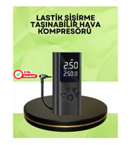 Mey İthalat® USB Şarjlı Taşınabilir Hava Kompresörü Dijital Ekranlı