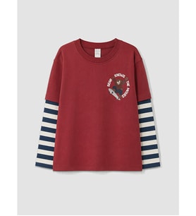 LCW Kids Bordo Baskılı Erkek Çocuk Tişört