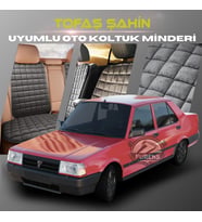 Tofaş Doğan Antrasit Renk Tay Tüyü Cepli & Terletmez Sırtlı Oto Koltuk Minder Seti - Koltuk Koruma Kılıfı (ÖN & ARKA TAM SET)