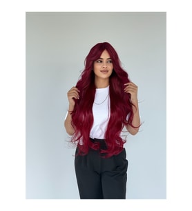 Perçemli Kızıl Maşa Dalgalı Vip Peruk 75-80 Cm