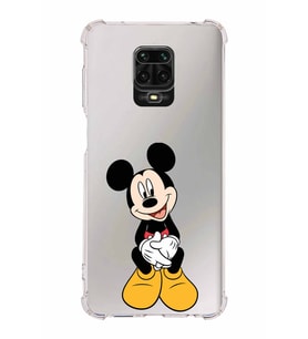 Xiaomi Redmi Note 9 Pro Köşe Korumalı Antişok Kapak Mickey Mouse Tasarımlı Şeffaf  Kılıf