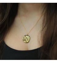 Kişiye Özel 925 Ayar Gümüş Koi Balığı Yin Yang Tasarım Kolye (Gold)