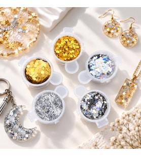 Epoksi Reçine Sim & Glitter Seti, Mum, Beton, Süs & Glitter E1 Tırnak Süs