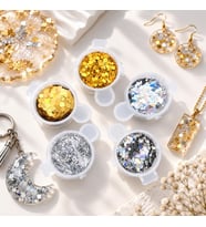 Epoksi Reçine Sim & Glitter Seti, Mum, Beton, Süs & Glitter E1 Tırnak Süs