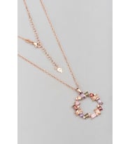 So Chic Renkli Baget Taşlı 18 Ayar Rose Altın Kaplama 65 Cm Gümüş Kolye