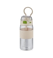 SHOTAY ŞEFFAF KAPAKLI ŞERİTLİ TRITAN MATARA 600 ML. BEYAZ