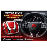 HONDA CİVİC ARAÇLARA KIRMIZI ORJİNAL DİREKSİYON LOGO