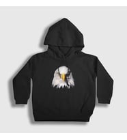 Presmono Unisex Çocuk Siyah Eagle V2 Kartal Kapüşonlu Sweatshirt 314188tt