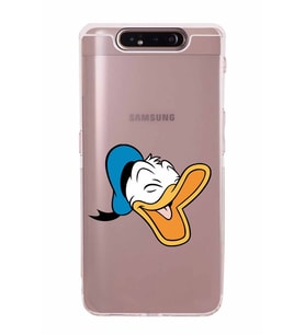 Samsung Galaxy A90   Kamera Korumalı  Kapak Donald Duck Tasarımlı  Şeffaf Kılıf