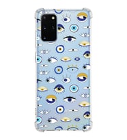 PrintiFy Samsung Galaxy S20 Plus Uyumlu Nazar Boncuğu 2 Baskılı Şeffaf Köşe Korumalı Antişok Kılıf