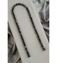 Silver Obsidyen Doğal Taş Parlak Küre Kesim 6mm Dizi [AA]
