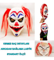 Kızıl Saçlı Joker Palyaço Maskesi