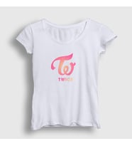 Presmono Kadın Beyaz Logo V3 K-Pop Twice T-Shirt 281257tt (Beyaz)