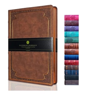 VICTORIA'S JOURNALS 1177 VINTAGE OLD BOOK MAT KAHVERENGİ 14X20cm 128YP. ÇİZGİSİZ DEFTER