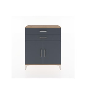 Arges Şifonyer 2 Raflı 2 Çekmeceli 2 Kapaklı 88x30x106 Çam-Antrasit