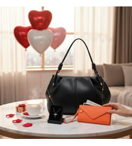 Givenza Turuncu ÇüzdaN Ve Kolye Hediyeli Büzgü Detaylı Mat Chen Kol Çanta (C. Kahverengi)