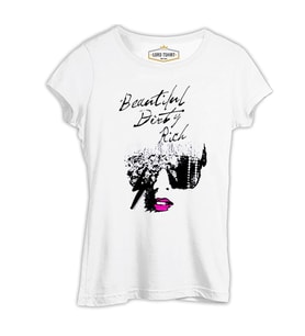 Lady Gaga - Beautiful Dirty Rich Beyaz Kadın Tshirt
