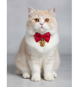 Yılbaşı Geyiği Kedi Papyon Tasması  Kırmızı Fiyonk Boyun Aksesuarı  Noel Temalı Kedi Süsü