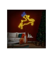 Yılbaşı Geyiği Figürlü Neon Tabela