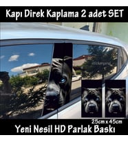 korkunç ürpertici köpek folyo - 2kapı için 2adet sticker kaplama - tuning modifiye
