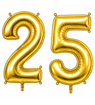 25 Rakam Folyo Balon Altın Rengi (36 cm)
