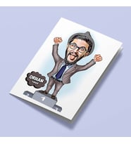 Kişiye Özel Bir Numara Erkek Karikatürlü Tebrik Kartı