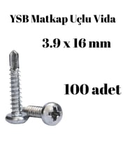 Yıldız Silindir Başlı 3.9x16 YSB Matkap Uçlu Akıllı Vida 100 Adet