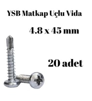 Yıldız Silindir Başlı 4.8x45 YSB Matkap Uçlu Akıllı Vida 20 Adet