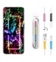 General Mobile GM 21 Pro GM 22 Pro Plus Kılıf Kablo Koruma Spiral Silikon Butterfly Neon 1684