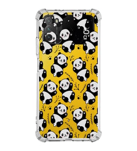 Xiaomi Poco M3 Köşe Korumalı Antişok Kapak Panda Tasarımlı Şeffaf Silikon Kılıf