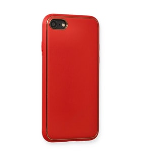 İphone 7 Kılıf Co Deri Kapak - Kırmızı